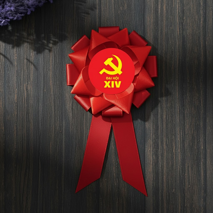Hoa cài áo đại hội đại biểu